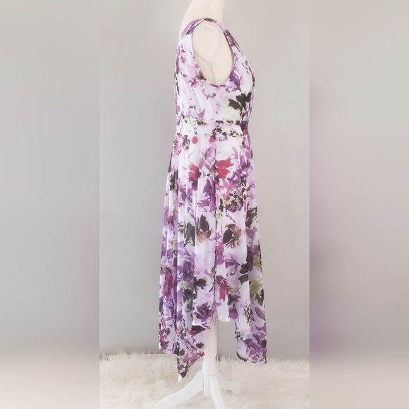 Simply Vera Vera Wang Floral Pleated Sleeveless A-Line Dress - Picture 6 of 13